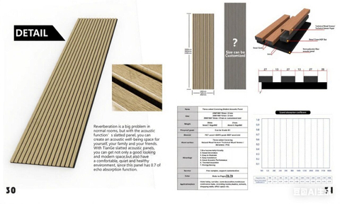acoustic wood slat panel lights