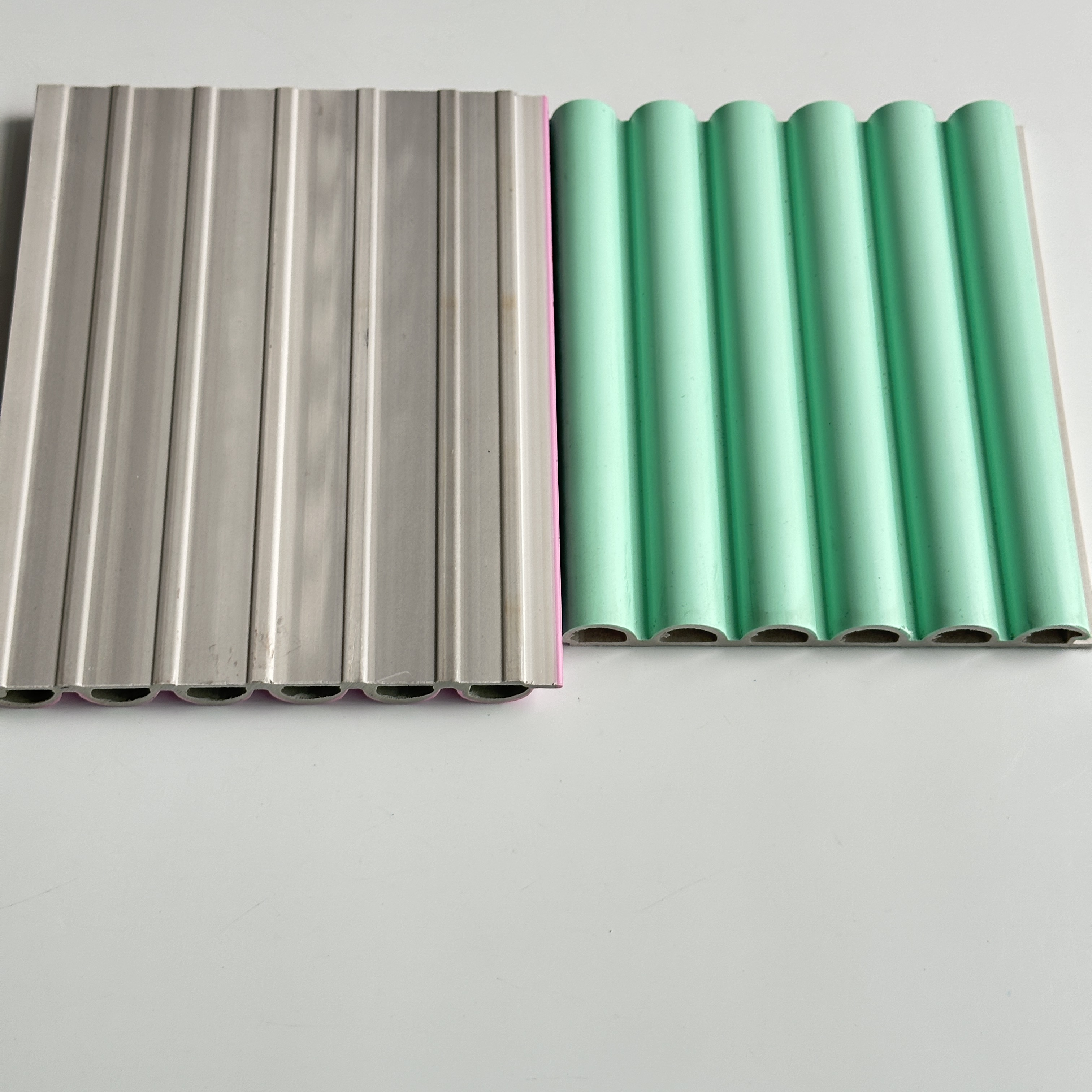 Modern interior decoration WPC decorative slat wall panels, easy to install, grid pattern, fireproof, waterproof, 3D grooved panels