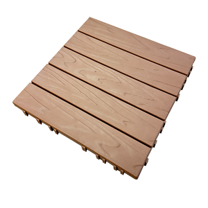 DIY KSL WPC Brushed Waterproof Outdoor Modern Decking Board Click Installation Square 30x30cm Gray