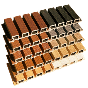 Modern Premium WPC Fluorescent Decorative Panels Waterproof Fireproof Slat Wood Stripes Plaid Pattern for Exterior Wall Paneling