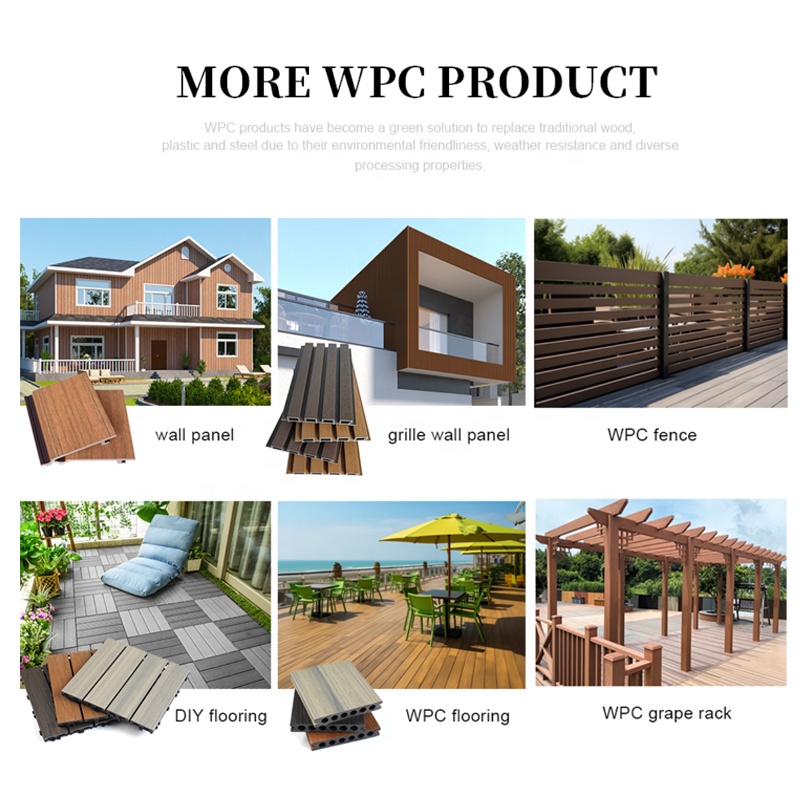 Outdoor Patio Composite Embossed Wpc Flooring Anti-uv Wpc Decking