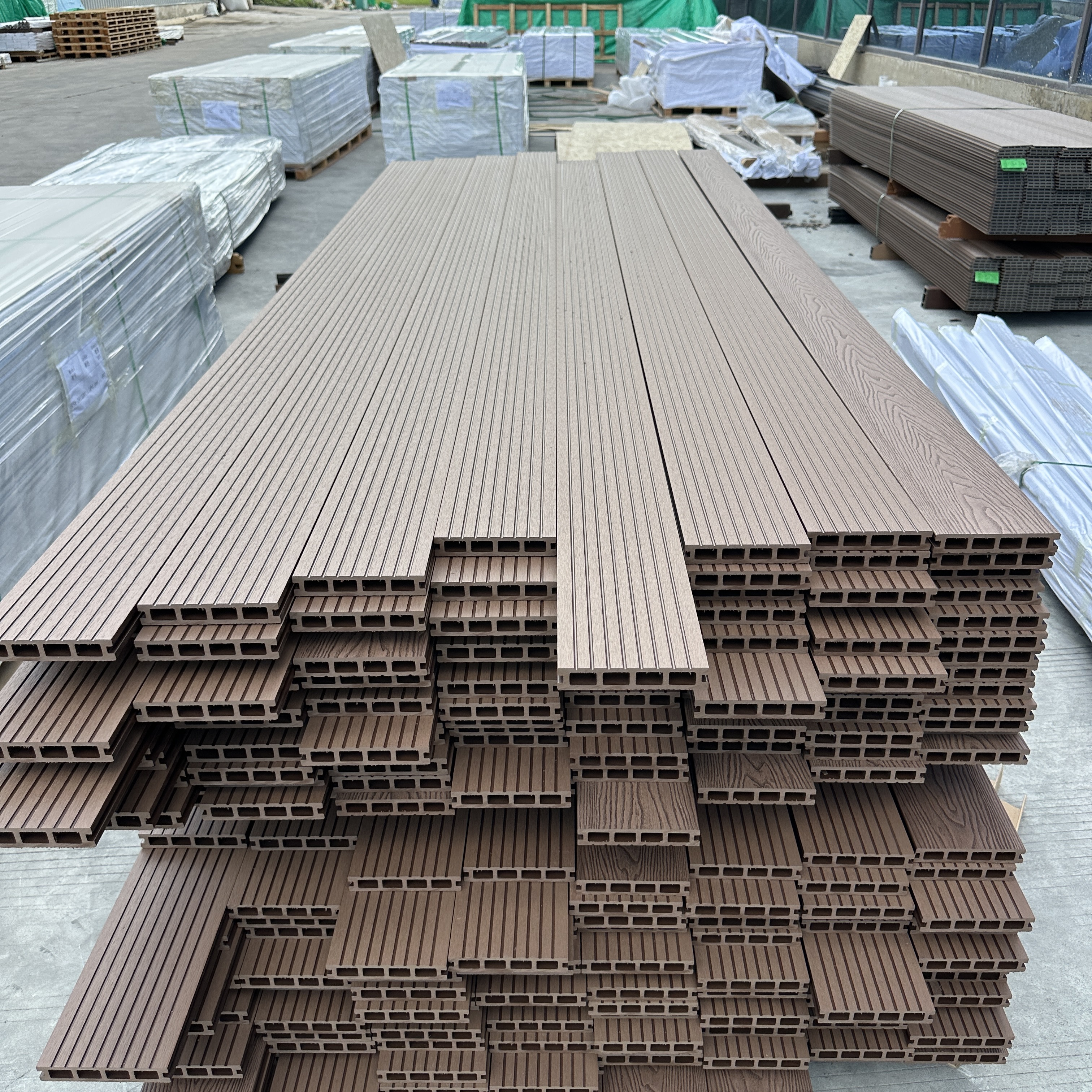 Outdoor floor uses Acacia paving tiles - oiled finish - natural/brown/espresso/golden teak/light oak