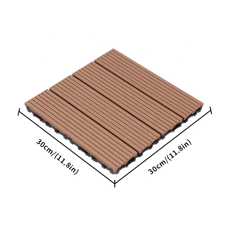 Fashion design wood-plastic floor tiles 300x300MM wood-plastic DIY tiles outdoor terrace interlocking floor tiles