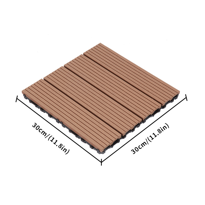 Fashion design wood-plastic floor tiles 300x300MM wood-plastic DIY tiles outdoor terrace interlocking floor tiles