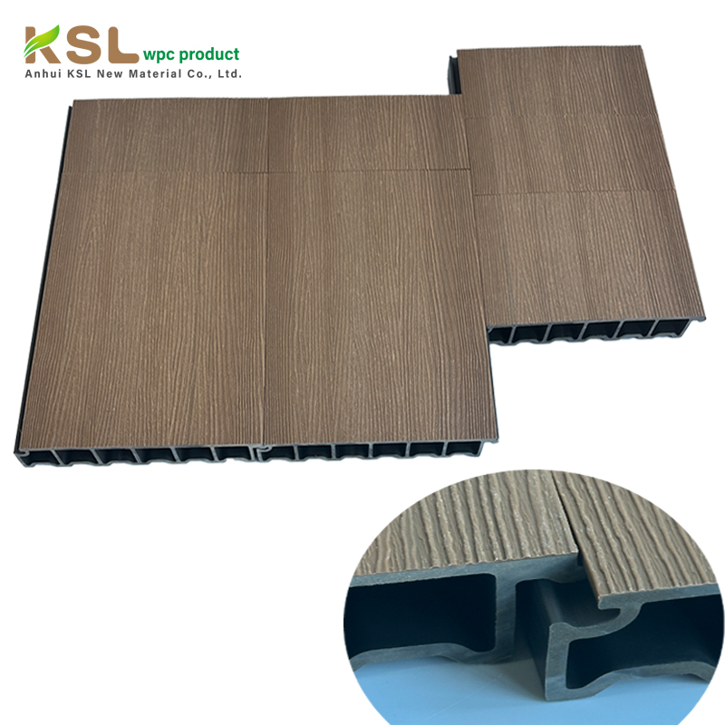 Waterproof Durable Outdoor WPC Flooring Seamless Joints-Traditional Design Wood Grain Surface Anti-Slip Click Locking System