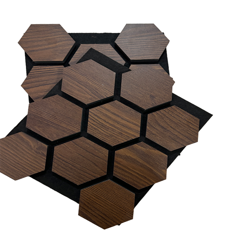Small Volume Hexagon Acoustic Wood Panel, Easy Shipping Sound Absorption Board