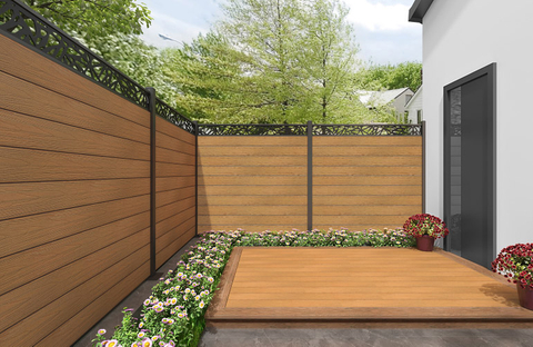 Co extrusion wpc wood plastic composite fence with aluminum