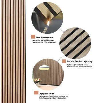 Bass Trap Luxury Soundabsorbing Modern 3D Home Interior Decoration Sound Proof Mdf Natural Wood Decor Walls Slat Acoustic Panels