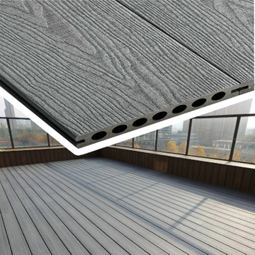 Modern Traditional Outdoor Balcony Floor 18mm Smooth Wood Plastic Composite Waterproof And Anti-Slip Easy Click Installation