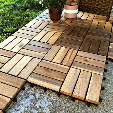 Black wood-plastic flooring tiles DIY outdoor flooring patio interlocking flooring garden terrace