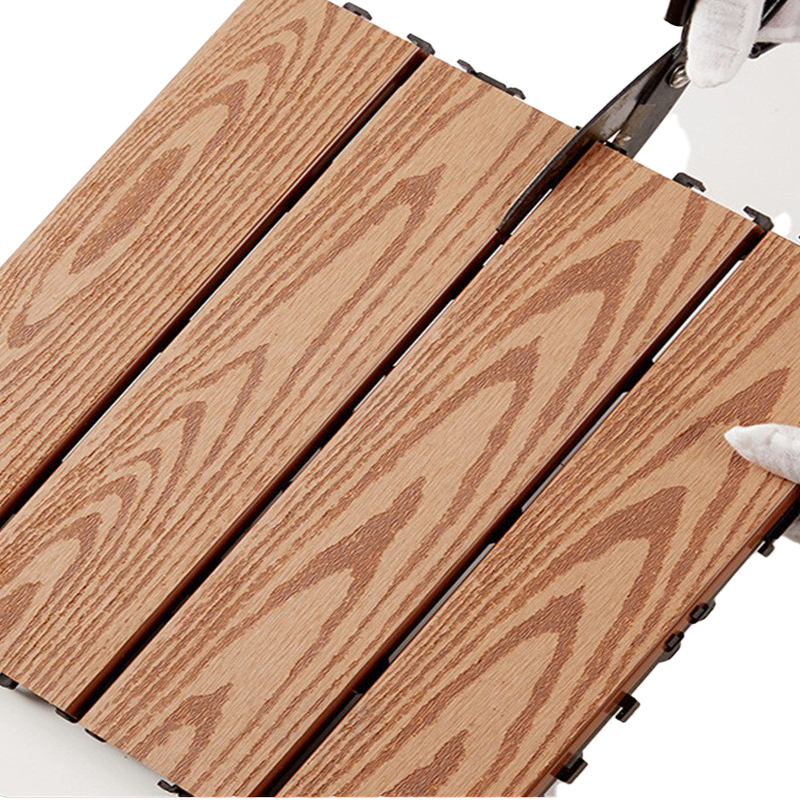 Modern Eco-Friendly Weatherproof Wood Plastic Composites Click Interlocking Black Square Deck Tiles Outdoor Patio Garden