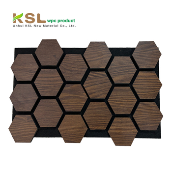 Lightweight Hexagon Wooden Acoustic Panel, Small Size Self-Adhesive Sound Absorbing Wall Tiles for DIY Home Decor
