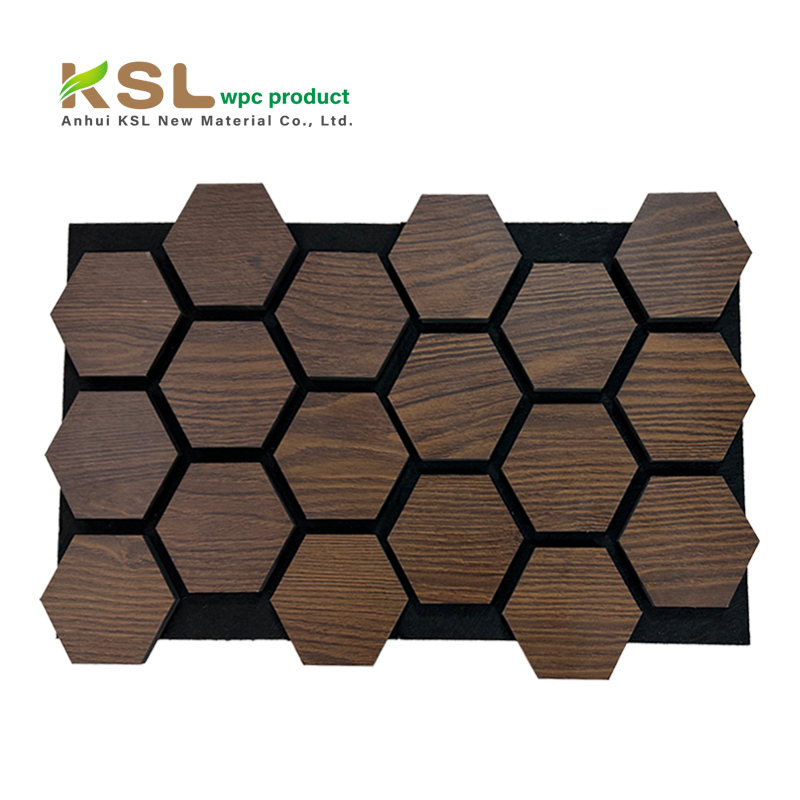 Lightweight Hexagon Wooden Acoustic Panel, Small Size DIY Sound Absorbing Wall Tiles