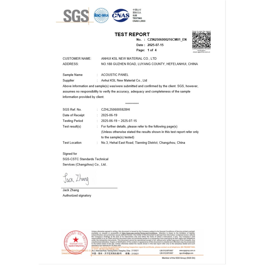 Acoustic panel ksl