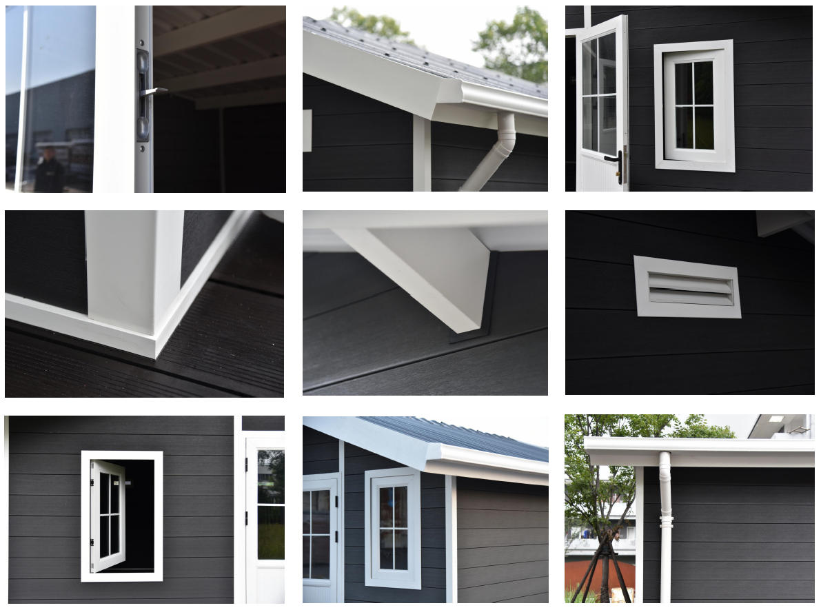 Traditional WPC Weatherproof Waterproof Dustproof Prefabricated Garden/Tool Shed for Courtyard Use