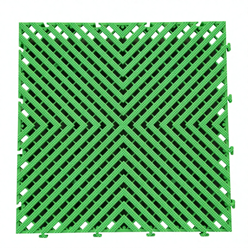 Interlocking Drainage Car Wash Floor Tiles Heavy Duty Plastic Garage Flooring
