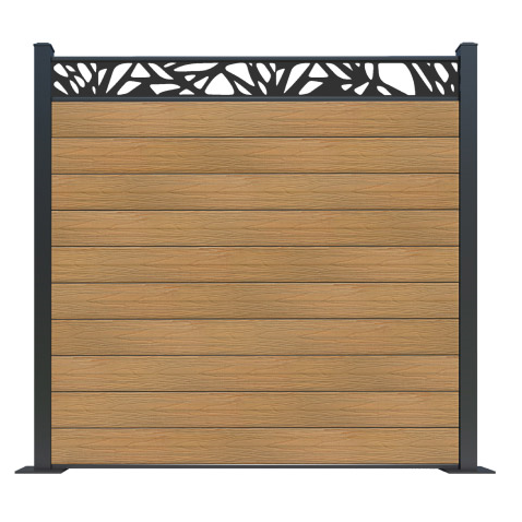 Co extrusion wpc wood plastic composite fence with aluminum