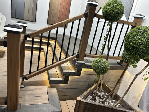 Co extrusion wpc wood plastic composite Rails