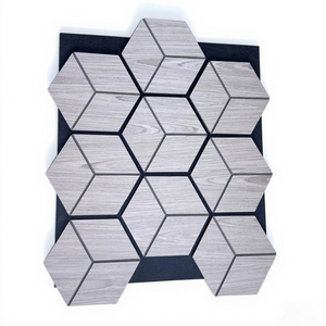 Soundproof Hexagon Polyester Fringe Panels for Home Studio And Recording StudioFlexible Curly Bendable Acoustic Wall Panels with 3D Wave Shape for Decorative UseModern Interior Acoustic Wall Panels Wi