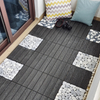 Wood-plastic DIY flooring, waterproof and UV-resistant wood-plastic deck tiles, 22mm interlocking, for outdoor gardens, patios and balconies