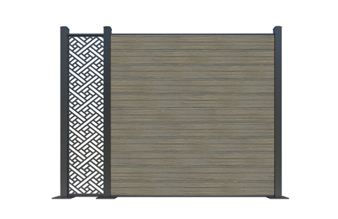 High Quality Anti-UV WPC Fence Hardware Outdoor Wood Plastic Composite Fencing Panels Laser Cutting Board Metal Privacy 3D Yard
