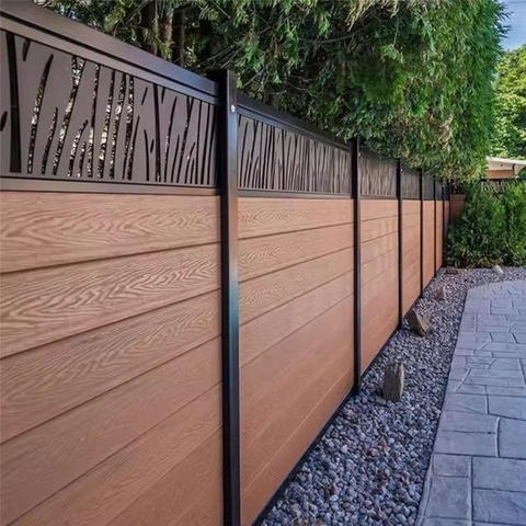 Co extrusion wpc wood plastic composite fence with aluminum