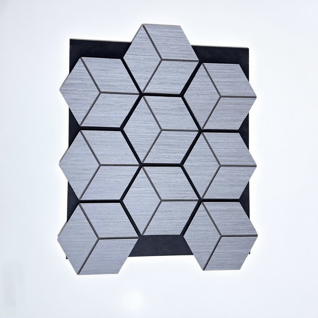 Soundproof Hexagon Polyester Fringe Panels for Home Studio And Recording StudioFlexible Curly Bendable Acoustic Wall Panels with 3D Wave Shape for Decorative UseModern Interior Acoustic Wall Panels Wi
