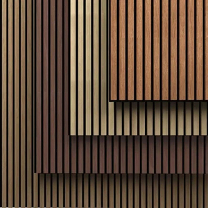 Bass Trap Luxury Soundabsorbing Modern 3D Home Interior Decoration Sound Proof Mdf Natural Wood Decor Walls Slat Acoustic Panels
