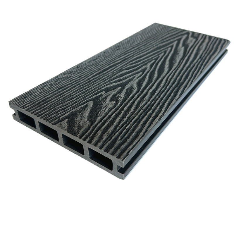 new design 3d embossed waterproof fade slowly anti slip outdoor flooring composite wpc decking