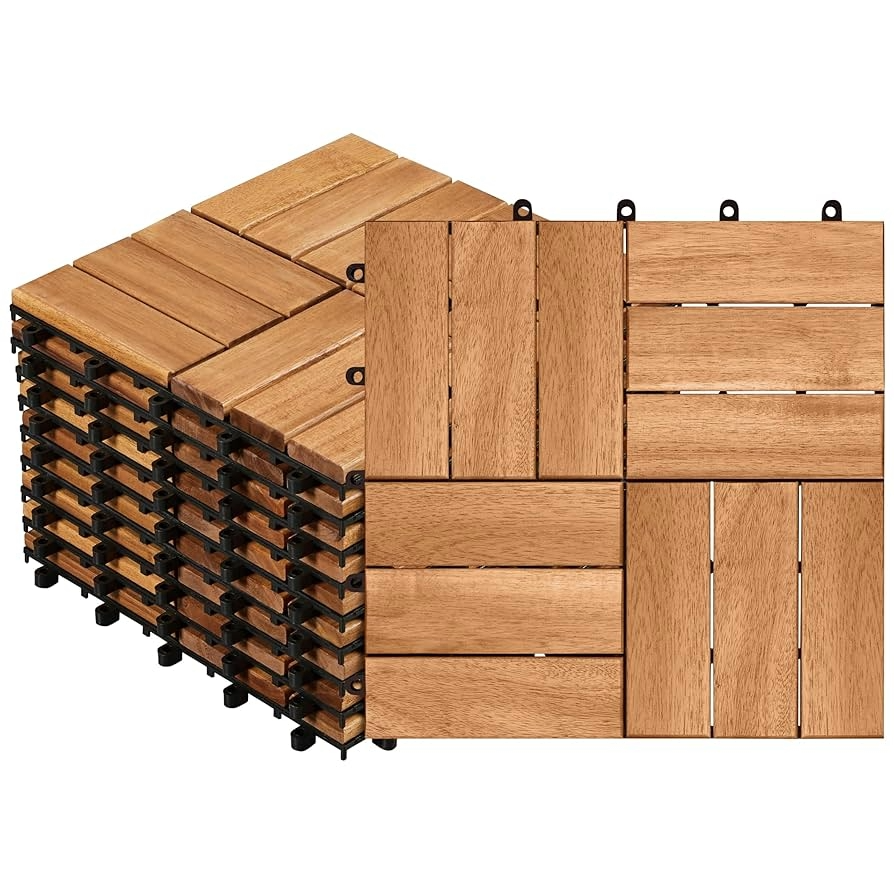 Black wood-plastic flooring tiles DIY outdoor flooring patio interlocking flooring garden terrace