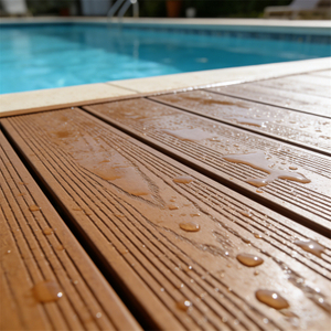 Waterproof 3D Embossed Decking Smooth Traditional Contemporary Wood-Plastic Composite Flooring for Outdoor Deep Landscape
