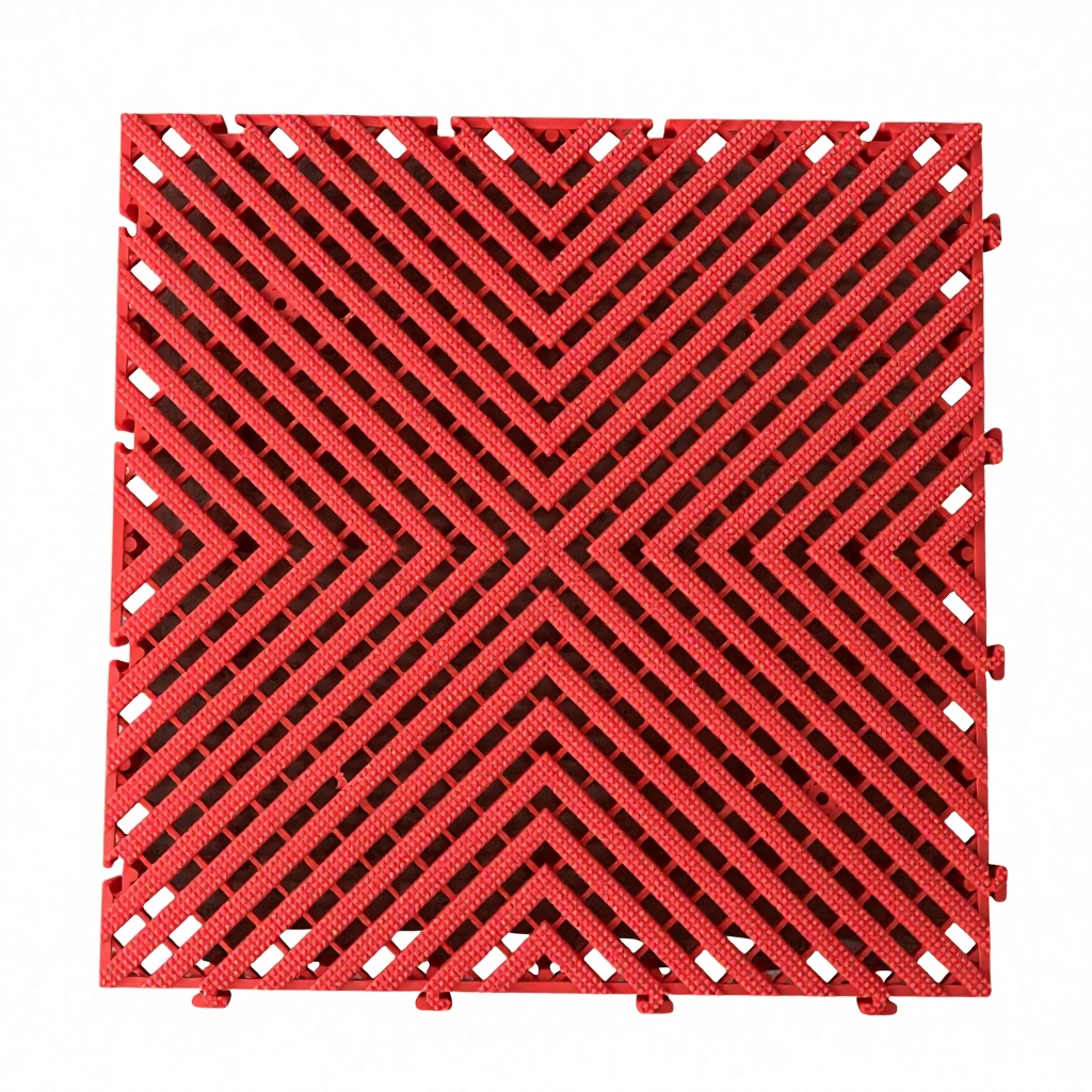 Interlocking Drainage Car Wash Floor Tiles Heavy Duty Plastic Garage Flooring