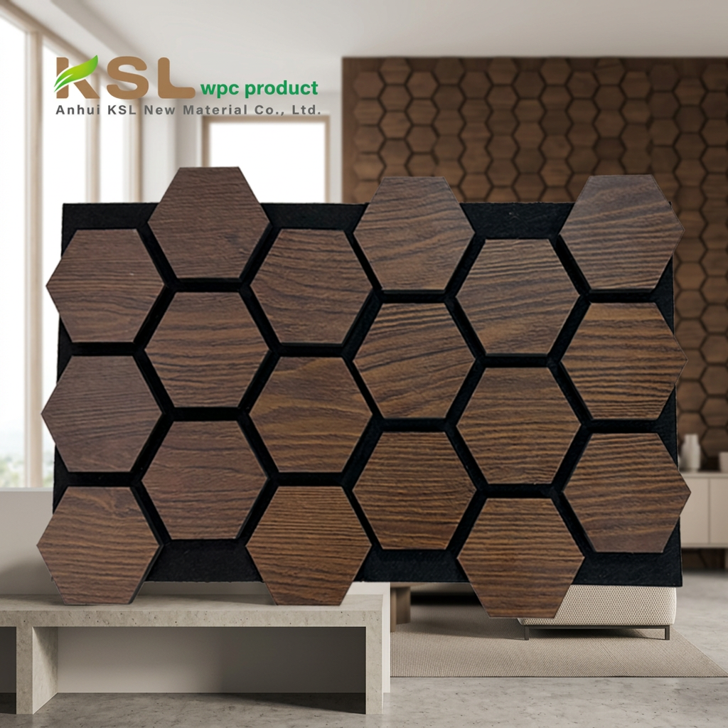 Lightweight Hexagon Wooden Acoustic Panel, Small Size Self-Adhesive Sound Absorbing Wall Tiles for DIY Home Decor