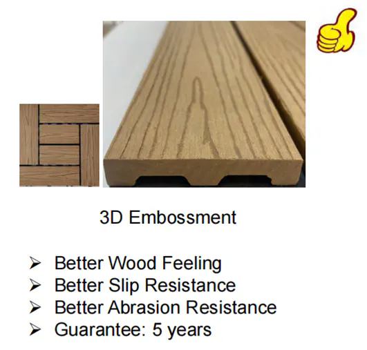 Classical wood plastic composite DECKING TILE 300*300mm