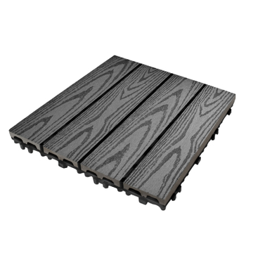 Modern Design Outdoor Decking Tiles DIY Wood Plastic Composite Hollow WPC with Brushed Finish for Patio Decks Terrazzo Floors