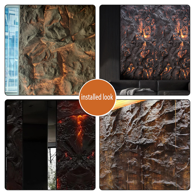 Wholesale Modern 3D Wave PU Artificial Stone Exterior Wall Panels Waterproof Fireproof