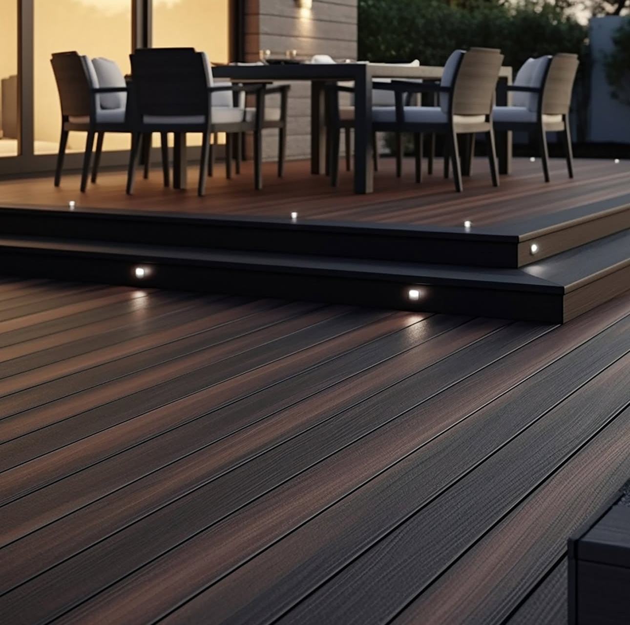 KSL Traditional Design Waterproof Wood Plastic Composite Decking Material with 5-Year Warranty and 3D Embossed Surface