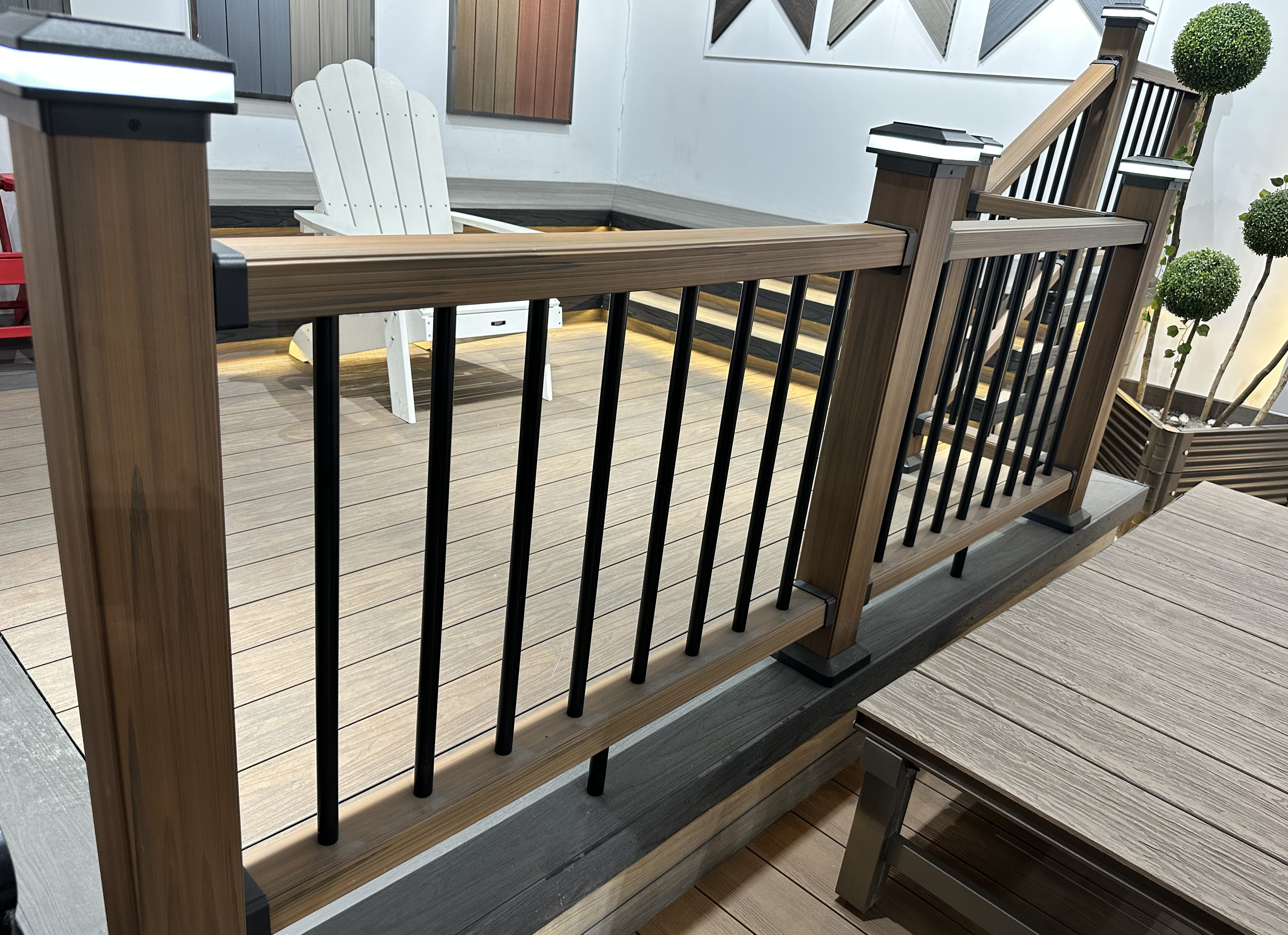 Co extrusion wpc wood plastic composite Rails