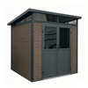 WPC Tool Shed Waterproof 3D Embossed Garden Storage Shed Low Maintenance Outdoor WPC Storage House 