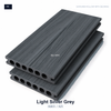 Charcoal black wood grain 6-round hollow WPC decking board, outdoor composite deck flooring for garden terrace