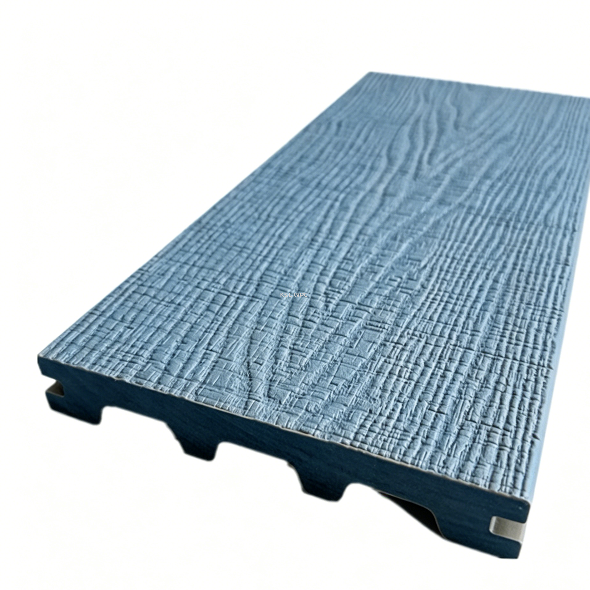 M-shaped solid co-extruded WPC decking ASA capped outdoor patio floor interlocking