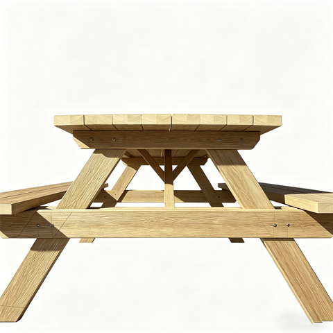 WPC outdoor picnic bench set with table and two benches, waterproof and UV-resistant composite material