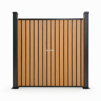 Modern Vertical Slat WPC Composite Fence Panels with Aluminum Posts No Paint Waterproof Garden Boundary Privacy Fencing