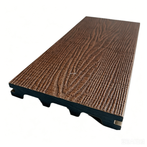 M-shaped solid co-extruded WPC decking ASA capped outdoor patio floor interlocking