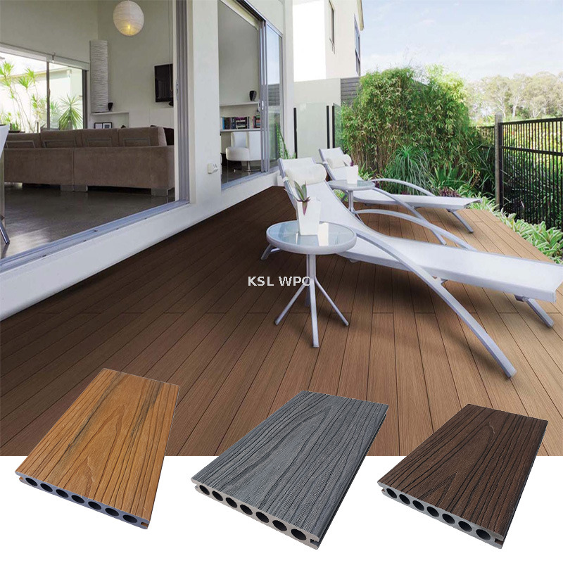 Hollow co-extrusion WPC decking pool surrounding waterproof floor