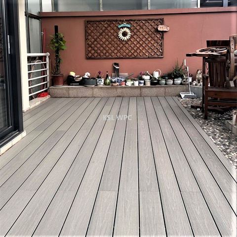 Teak Color Co-extrusion Composite Decking Boards with Wood Grain Texture