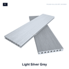 Light silver grey round hollow WPC decking boards with wood grain finish