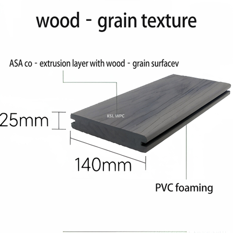 ASA Co‑extruded WPC Decking UV Anti‑Fade Waterproof Composite Outdoor Flooring For Garden Patio