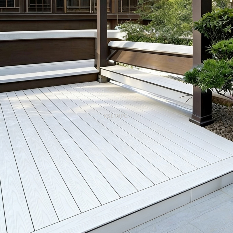 Teak Color Co-extrusion Composite Decking Boards with Wood Grain Texture