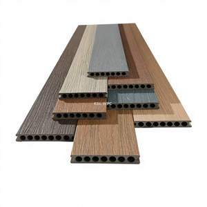 Dark grey ASA co-extruded WPC decking backyard terrace installation"